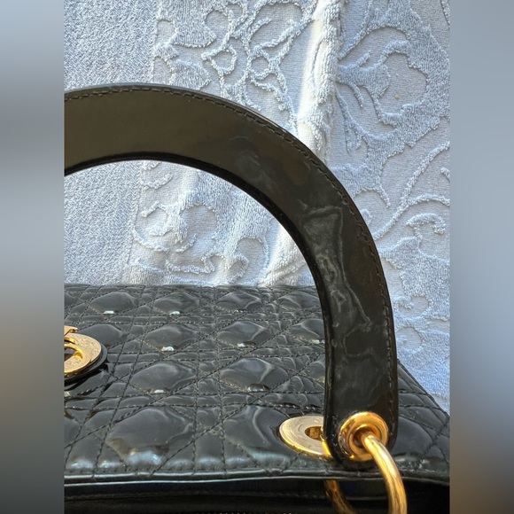 Dior 100%Authentic Dior Lady bag leather Medium - Picture 12 of 15